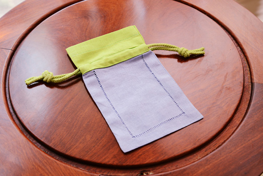 Hemstitch sachet bags, multi color, lavender & hot green